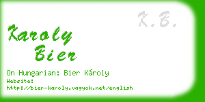 karoly bier business card
